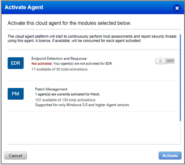 Activate the asset module