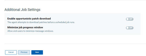 Additional Job Settings