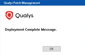Deployment Complete Message