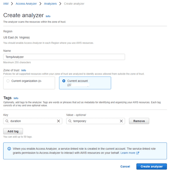 Using AWS IAM Access Analyzer