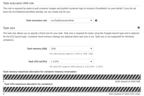 Creating Task Definition: