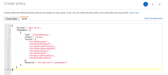 Creating Parameter Store IAM Role